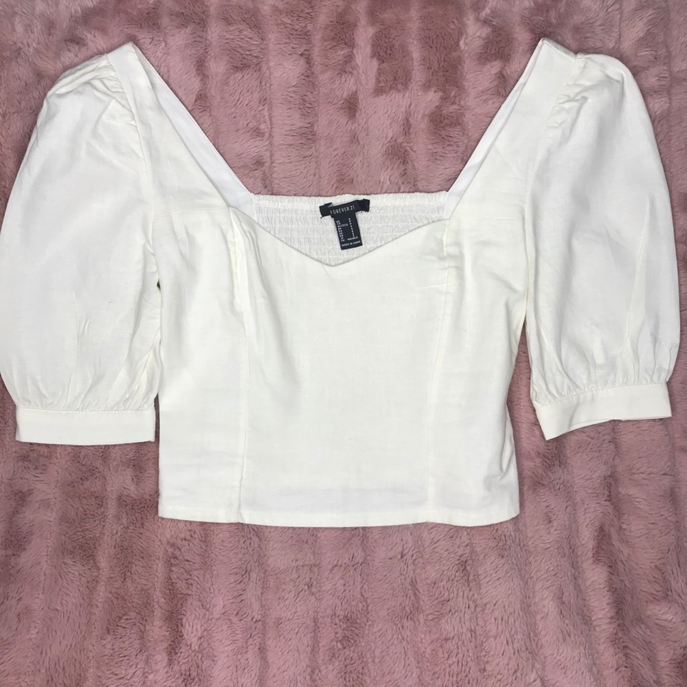 Peasant Puff Sleeve Cropped Top 🎈